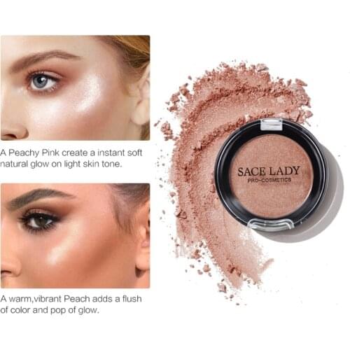 Face Beauty Cosmetics Shimmer Powder Luminous Blush Powder Long-Lasting Waterproof Brighten Skin Tone Shimmer Glitter Blusher