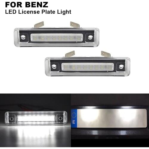 2PCS 12V Clear LED License Plate Lamp Canbus For BENZ SL-Class(R129)1989-2001 E-Class (S124)1985-1996 White Number Plate Lamp