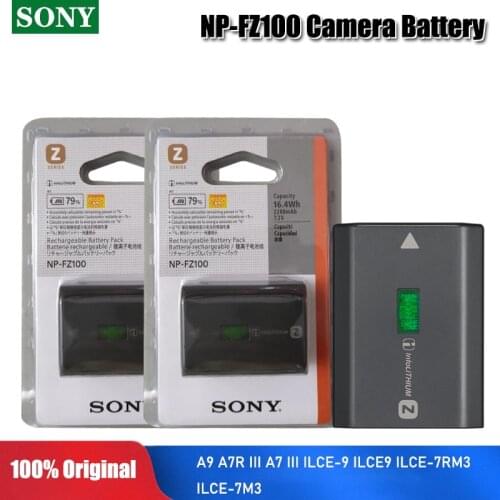 Sony Original 7.2v NP-FZ100 NP FZ100 NPFZ100 2280mah Lithium Rechargeable Battery A9 / A7R III / A7 III / ILCE-9 Camera Cells