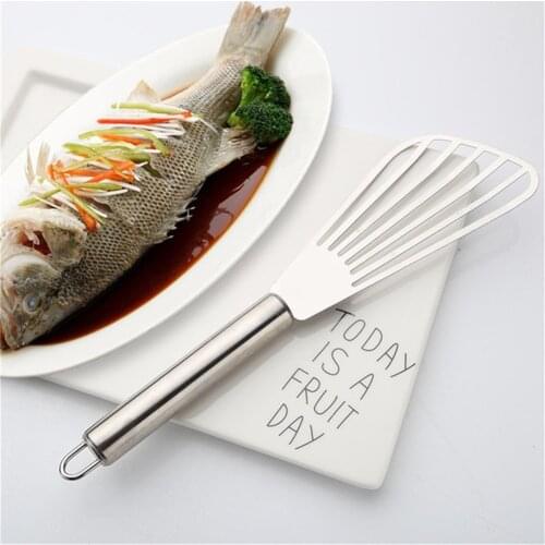 1Pc Stainless Steel Slotted Spatula Fish Flatfish Steak Slice Frying Spatula Turner Shovel Kitchen Supplies Cookware Tool