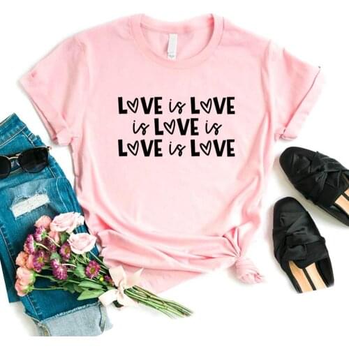 Love is Love Print Women Tshirts Cotton Casual Funny t Shirt For Lady Top Tee Hipster 6 Color Drop Ship NA-559