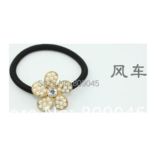 Min order $10)Colorful flower hairband for women/girl ponytail holder elastic hair band ties hair accessory HB23 3pcs/lot