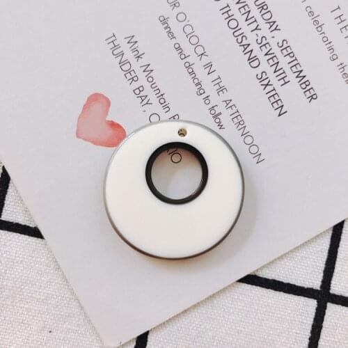 Fashion Round Geometry Circle Earring Resin Charms 40pcs 34mm DIY Necklace Pendant Ornament Accessry Garment Beading Material