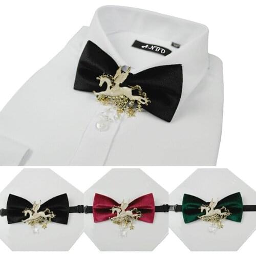 New Fashion Diamond Elegant Gentleman Ties Butterfly Necklace Wedding Party Ties Butterfly Gravata Gorgeous Tie for Man Gifts