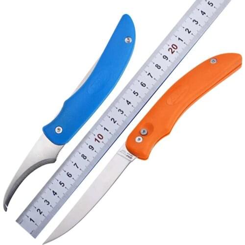 EKA Fishing Fixed Blade Hunting Knife with Sandvik 12C27 Steel Double Swingable Blade with TPR Handle Nylon Sheath