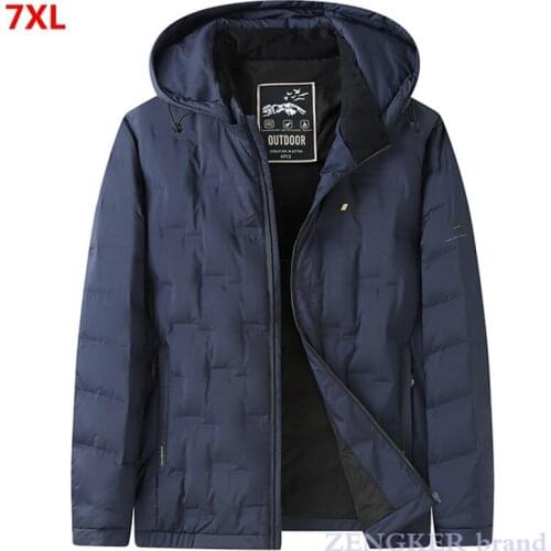 Oversized mens winter plus size youth man down jacket black down coat men puffer jacket 7xl hoodie design large size 6xl