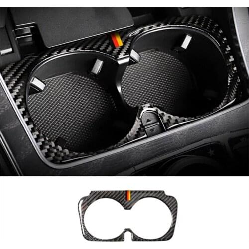 Carbon Fiber Center Console Water Cup Holder Frame Decoration Cover Trim For Mercedes Benz E Class W213 2016-2018