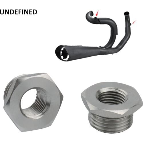 Motorcycle O2 Sensor Ports Plug Adapters 18mm-12mm Exhaust Pipes Bungs For Harley Breakout Electra Glide Dyna CVO UNDEFINED