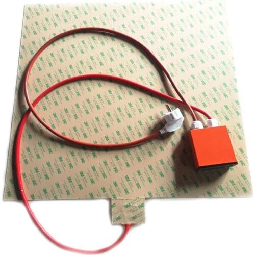 230V 2500W 600*600*1.5mm Silicone Heat Bed for 3d printer digital thermostat on wire 2000mm lead wire