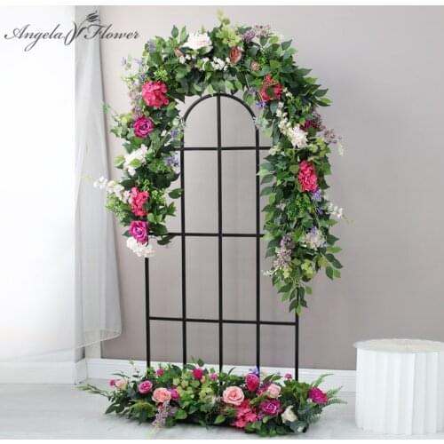 Wedding Arch Flower Row Rose Wisteria Plants Vine Artificial Flower Garland Wall Hanging Shop Pipe Garden Balcony Home Decor
