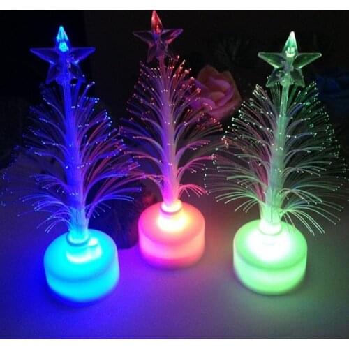 1pcs New Christmas Tree Lamp Light Colorful LED Fiber Optic Nightlight Children Xmas Gift Xmas Decoration Night Light-Up Toy