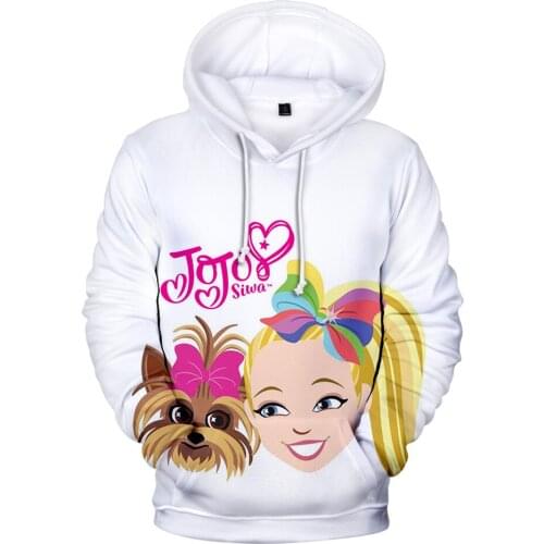 New Design 3D Print JOJO SIWA Hoodies Men Women Sweatshirts Fashion Hip Hop Long sleeve Pullovers Casual Girls White Streetwear