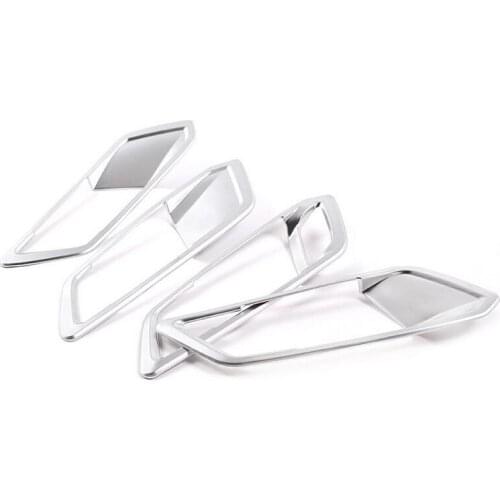 Tonlinker 4 PCS Car DIY Stainless Steel Inner Door Handle Light Cover Case stickers for Bmw 3 4 Series 320li 316i Accessories