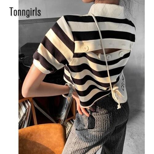 Женские полосатые футболки Tonngirls China At AliExpress