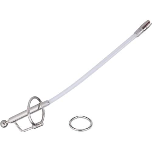 Stainless Steel Urethral Catheter Catheter Sound Silicone Tube Urethral Dilators Penis Plug Urethra Sounding Sex Toys For Men