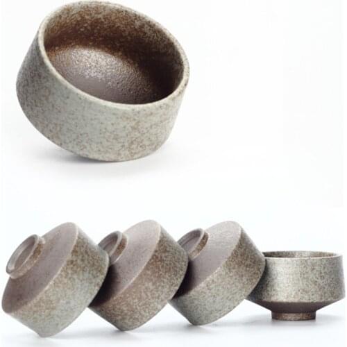 Vintage Coarse Pottery Tea Cup Japanese Style Ceramic Cups Handmade Kiln Change Master Teacup Tea Bowl Home Decor Ornaments