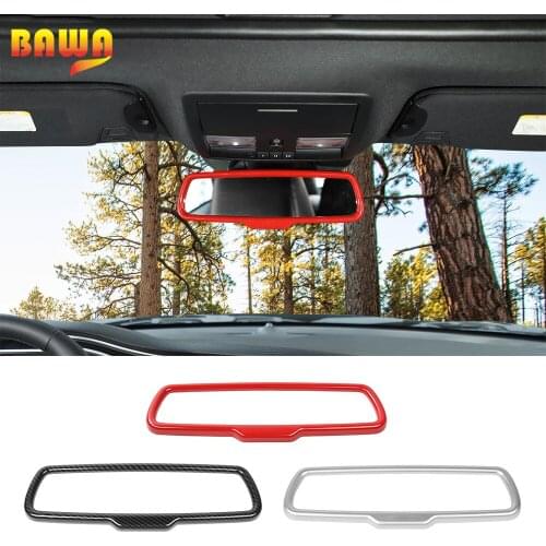 BAWA Interior Mouldings for Dodge Challenger Interior Rear View Mirror Decorative Frame for Dodge Challenger 2015+ Car Styling