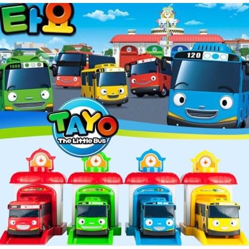 [ Funny ] 10sets/lot Scale model Tayo the little bus children miniature bus baby oyuncak garage tayo bus car vehicles kids toys