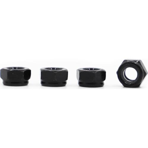 1-20pcs M2 M2.5 M3 M3.5 M4 M5 M6 M8 M10 M12 M16 Black zinc-plated Carbon Steel Hex Nylon Insert Lock Nut Self-locking Locknut