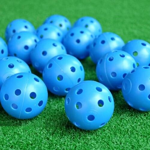 10Pcs 41mm Golf Balls Lightweight Elastic Safety PE Perforated Have Hole Golf Training Aids Ballo Outdoor Golf Sports Supply