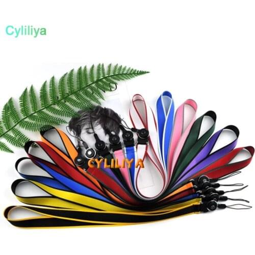 100pcs Neck Lanyard Neck Strap Universal Fashion Solid Color For Keys Keychains Cell Phones Cameras USB OPP Bag