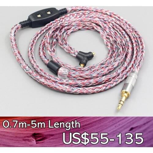 LN007689 16 Core Silver OCC OFC Mixed Braided Cable For Etymotic ER4SR ER4XR ER3XR ER3SE ER2XR ER2SE 0-100ohm Adjustable