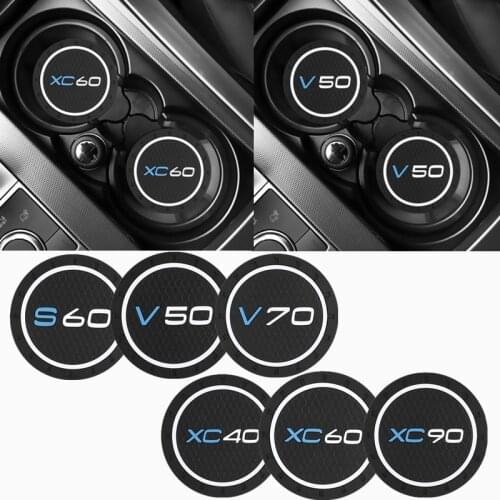 2PCS Car Water Cup Bottle Holder Anti-slip Pad Mat Silica Gel for Volvo Volvo XC40 XC90 XC70 S60 S80 S90 C30 V70 V90