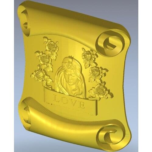 3d model relief for cnc in STL file format Panno_scroll