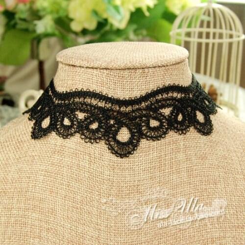 5 Yard/lot Water soluble lace trim decoration clothing accessories black spiral decorative pattern flower lace fabric