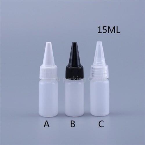 500pcs/lot 15ml Plastic Small Squeeze Bottles Clear Empty Squirt Bottles For Paint Art Crafts