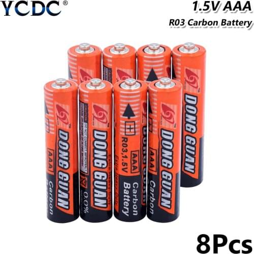 8Pcs 1.5V AAA Battery UM4 R03 AM4 Zinc Carbon Batteries For Flashlight Toys Original 1.5V AAA Carbon Dry Battery UM4 R03 K3A