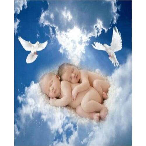 Full Square/Round Drill 5D DIY "Angel Baby & Pigeon"Diamond Painting Embroidery Cross Stitch Home Decoration Gift XN756