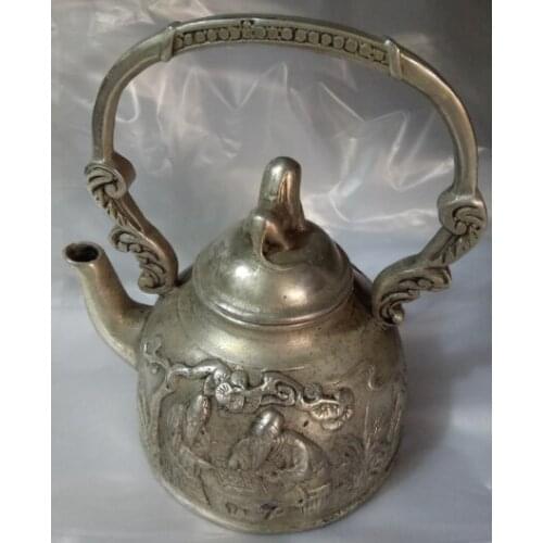 Antique bronze art antique bronze art bronze ornaments of pure copper boat shaped teapot