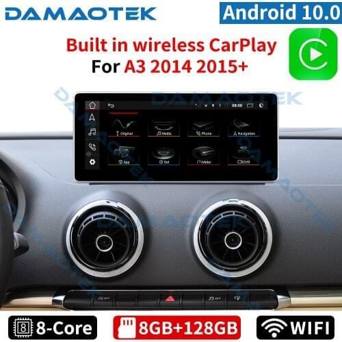 DamaoTek 10.0 10.25 inch 8+128GB car multimedia player for Audi A3 2014+ car head unit wireless carplay car radio GPS WiFi