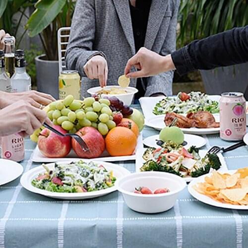 Paper Bowl Barbecue Box Rice Bowl Ware Round Biodegradable Bowl Food Container Packing Tool Kitchen Utensil Food Grade Tableware