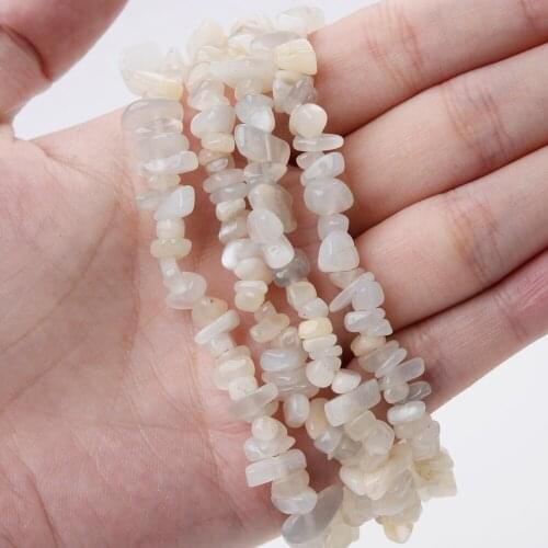White Irregular Moonstone Beads Natural Stone Beads for Jewelry Making DIY Bracelet Necklace Earrings Accessories 15'' /Strand