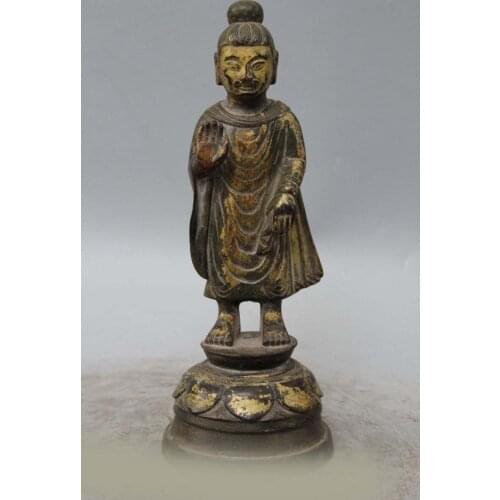 DS 10" Tibet Tibetan Buddhism Bronze Shakyamuni Amitabha Buddha Sakyamuni Statue