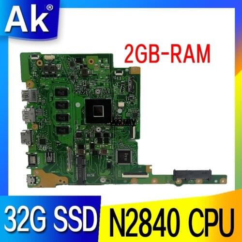 E502MA Laptop Motherboard For Asus Suitable for 15" laptops E502MA E502M Mainboard W/(N2840 CPU+2GB RAM+ 32G SSD)100% Test Ok