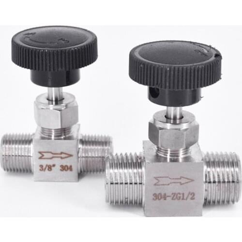 1/8" 1/4" 3/8" 1/2" BSP NPT Male Needle Valve Crane 304 Stainless Flow Control Water Gas Oil Propane 915 PSI