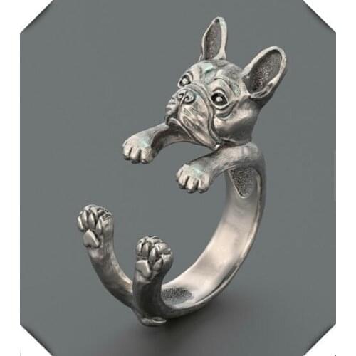 French bulldog Ring free size hippie animal bulldog Ring jewelry for pet lovers