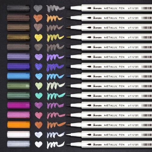 12/15/20/30 Colors Pack Metallic Marker Pen DIY Scrapbooking Crafts Soft Brush pen Art Marker Pen For Stationery School Supplies