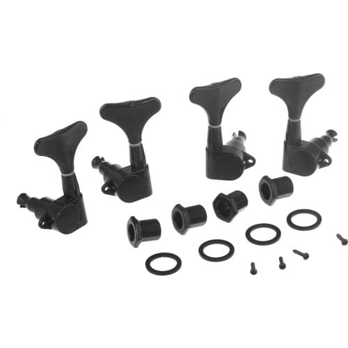 Musiclily Pro 2x2 Sealed Bass Tuners Tuning Keys Pegs Machine Heads Set for Precision Jazz Bass, Black