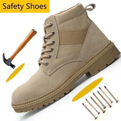 Anti-smashing Men Steel Toe Work Safety Shoes Ankle-high Winter Boots Comfortable Protective Anti-Puncture Safety Shoes for Men