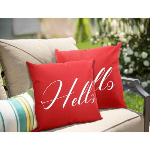 2-Pack Waterproof Throw Pillow Cover,Outdoor Pillow Cases Letter Prints Decorative Square Cushion Covers for Patio Couch Home