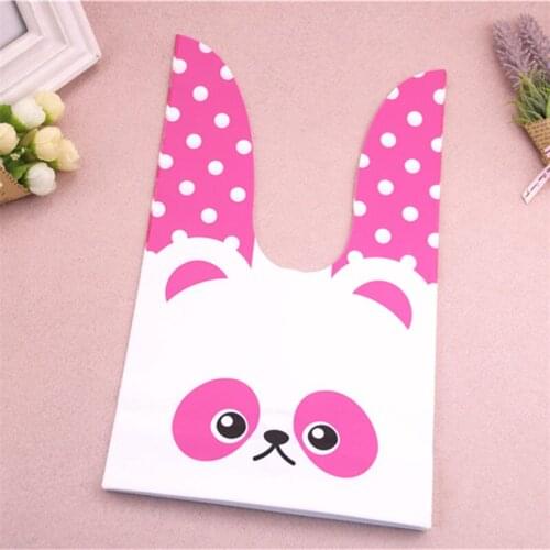 Wholesale 50pcs/lot 20x33cm Lovely Cute Rabbit Ear Snack Bags Wedding Candy Bolsas de Plastico Packaging Bags for Cookie