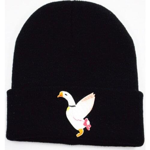 2020 Cotton Goose animal embroidery Thicken knitted hat winter warm hat Skullies cap beanie hat for kid men women 315