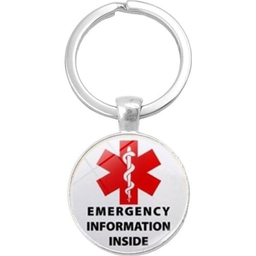 I Have Diabetes Dome Cabochon Glass Pendant Keychain Type 1 Diabetic Insulin Dependent Jewelry Accessories Keyring Key Holder