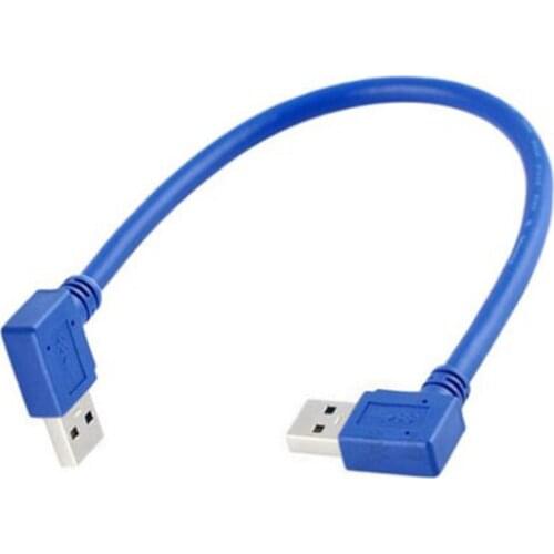 USB 3.0 Type A Male 90 Degree Left Angled to Right Angled Extension Cable Straight Connection 50cm 0.5m 30cm 0.3m
