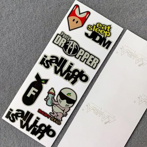 Highly Reflective JDM Novice Shield Style HellaFlush Car Sticker for Toyota Honda Nissan Mazda Mitsubishi Accessories 8CM x 20CM