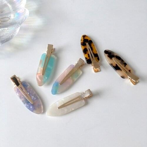 6 colors Acetate hairpin girl seamless clip Korea ins headdress Liu Haibin clip broken hairpin Hair pins Hair accessories